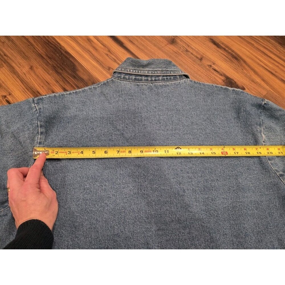 Cabin Creek Denim Chore Coat Jacket Womens L XL Oversized Barn Jean Workwear - Picture 8 of 8